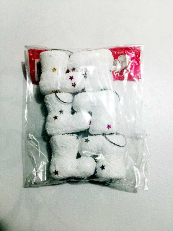 Yılbaşı Ağacı Ağaç İçin Karlı Beyaz Askılı Çizme Süs Süsü Süsleri - 2