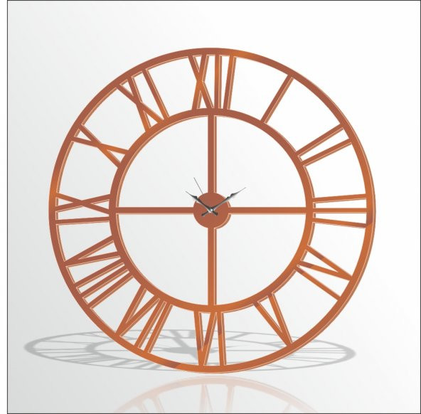 Büyük Dev Kahve 120cm Romen Rakkamlı Arkası Görünen Duvar Saati ürün görseli 1