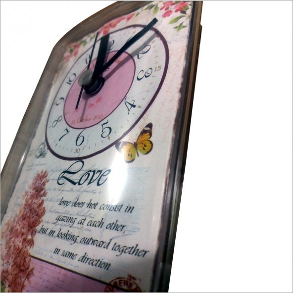 M3 Love Pembe Kelebekli Çiçekli Buzdolabı Duvar Saati - 2