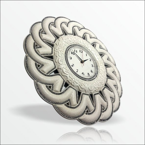 Osmanlı Fas Pers Şahmeran Motifi 55cm Taşlı Ön Camlı Duvar Saati - 3