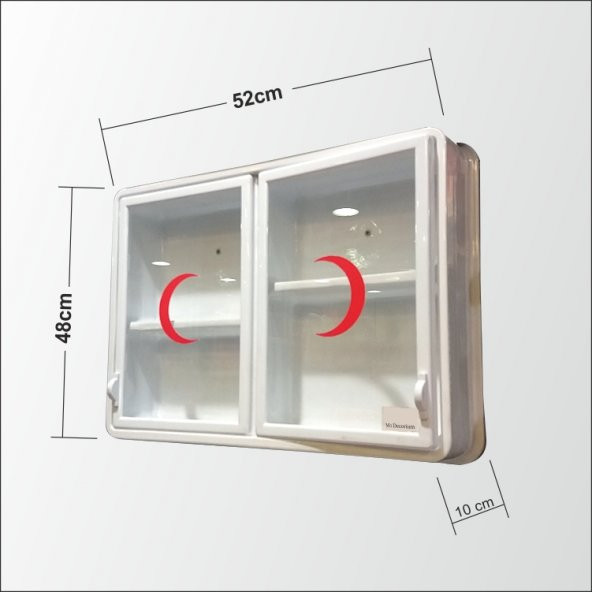 52x37cm Kanatlı Kapak Steril Acil İlkyardım Kutusu Ecza Dolabı - 2