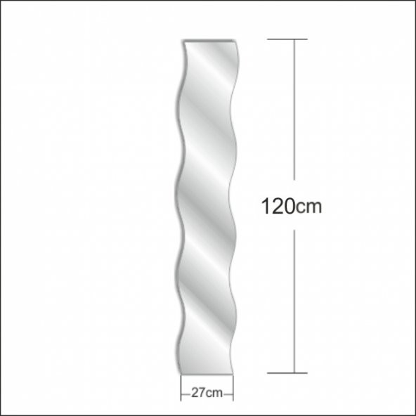 Dalgalı Boy Banyo Salon Antre Koridor Akrilik Duvar Aynası Ayna - 4