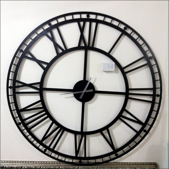 Çap 120 lik cm En Büyük Ebat Ferforje Görünümlü Dev Duvar Saati - Resim 5