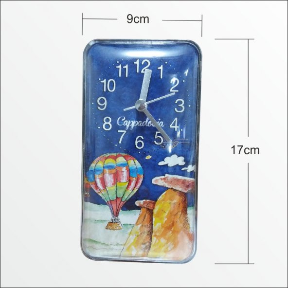 17x9cm Kapadokya Kaliteli Hediye Mıknatıslı Buzdolabı Duvar Saati - Resim 5