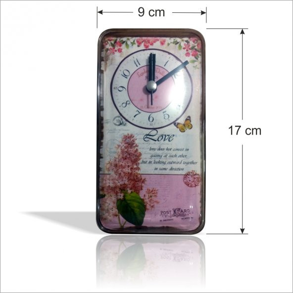 M3 Love Pembe Kelebekli Çiçekli Buzdolabı Duvar Saati - 4
