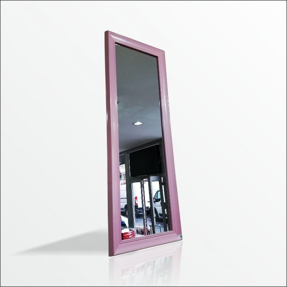 110cm Pudra Pembe Çerçeveli Salon Antre Banyo Duvar Boy Aynası - 2