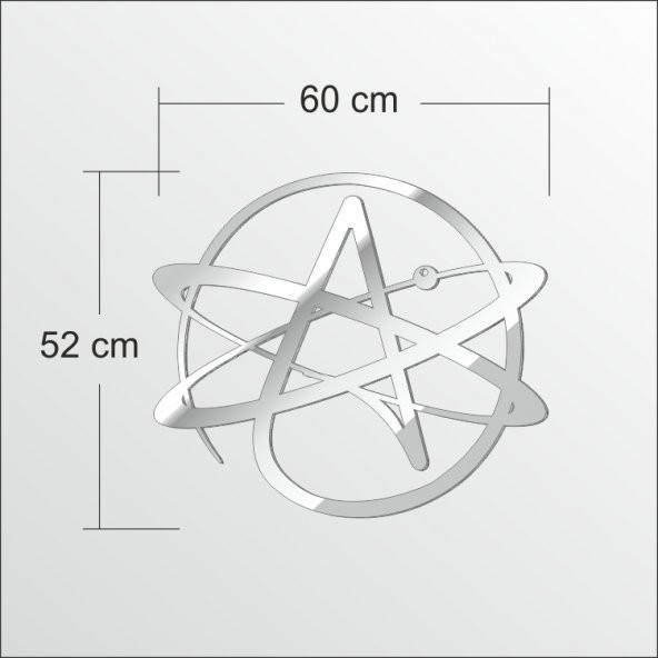 60x52cm Ateist Ateizm Temalı Logo Simge İkon Tattoo Duvar Aynası - 2