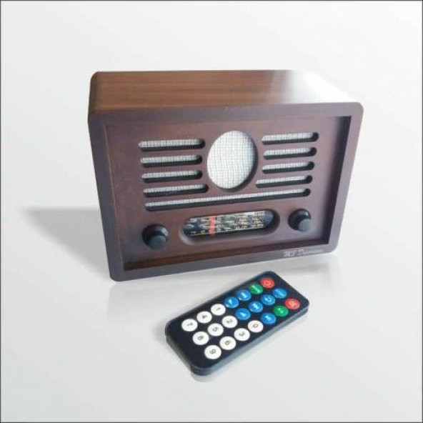 Retro Vintage Antika Görünümlü Ahşap Dekoratif Kahve Klasik Radyo