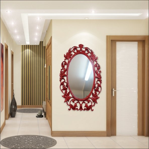103cm İşlemeli Desenli Büyük Kapı Yanı Salon Rustik Boy Aynası - 2