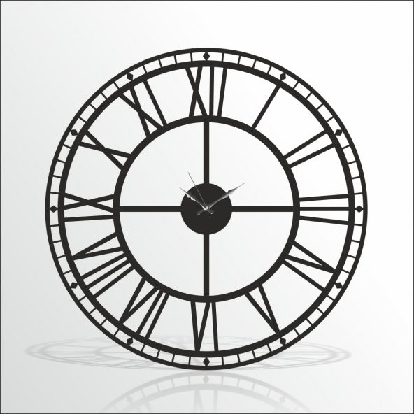 Çap 120 lik cm En Büyük Ebat Ferforje Görünümlü Dev Duvar Saati - Resim 7