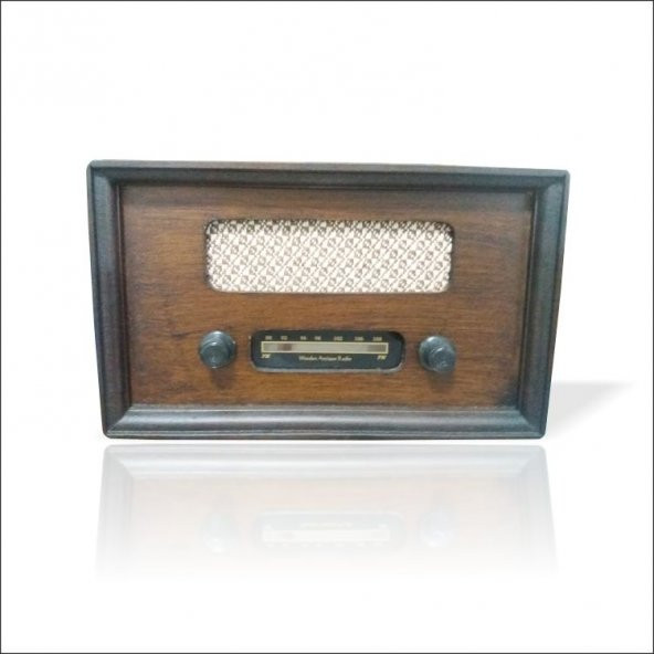 Retro Vintage Antika Görünümlü Ahşap Dekoratif Kahve Klasik Radyo - 3