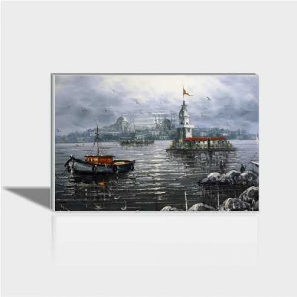 60x90 cm Yağlı Boya Kız Kulesi Canvas Tablo