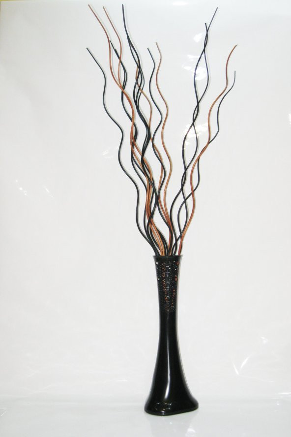 60 cm Siyah Desenli Vazo 10 Adet Siyah 5 Adet Kahve Dal ürün görseli 1