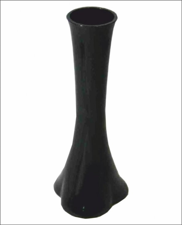 Uzun Eksiz Tek Parça 40 cm Fil Ayağı Siyah Cam Vazo