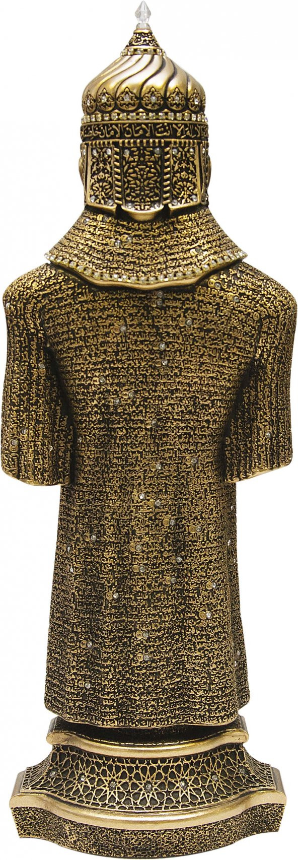 Cevşen İşlemeli Miğferli Zırh Kaftan Altın Renk Dini Ürün Biblo - 3