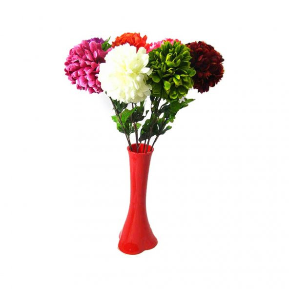 7 Renk Ortanca Kırılmaz 40 cm Kırmızı Vazo