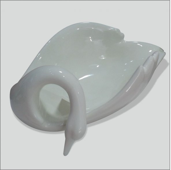 Seramik Krem Kuğu Tabak Biblo ürün görseli 1