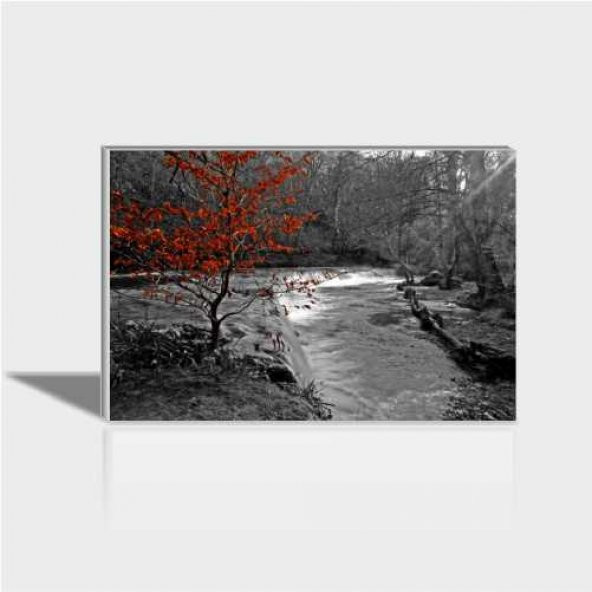 60x90 cm Kırmızı Ağaç Canvas Tablo