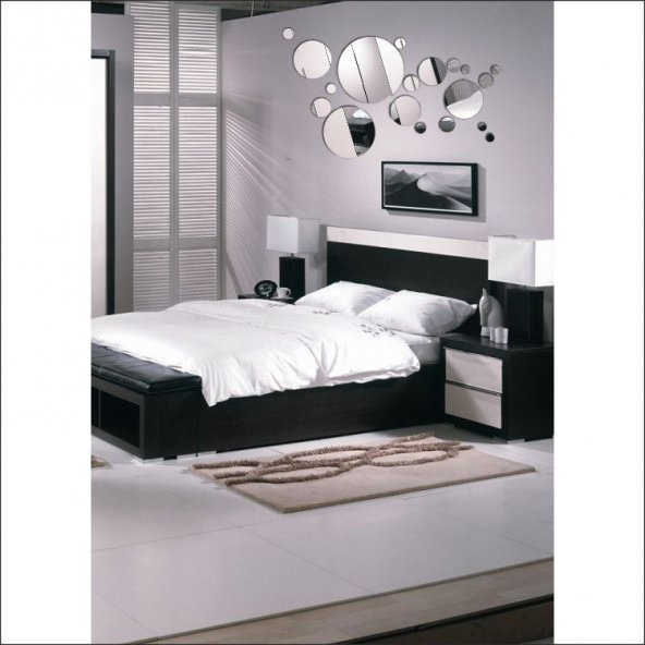 19 Parça Daireler Formunda Hazırlanmış Dekoratif Ayna - 3