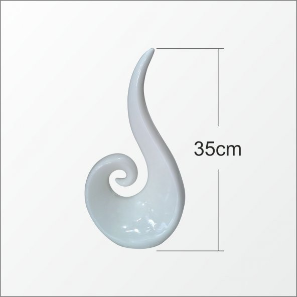 Seramik Krem Büyük Sol Anahtarı ve Salyangoz Biblo - Resim 2