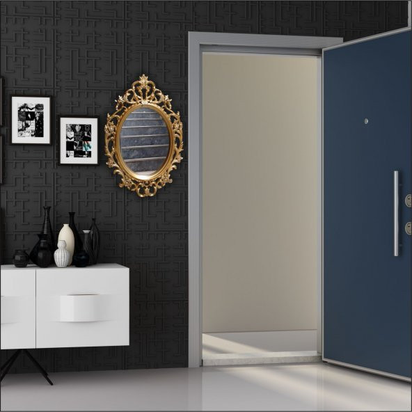 Büyük 50x70 Oymalı İşlemeli Rustik Altın Yaldız Antik Duvar Boy Aynası - 3