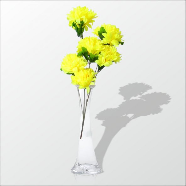 Sarı Çiçekli Kırılmaz 40 cm Cam Vazo
