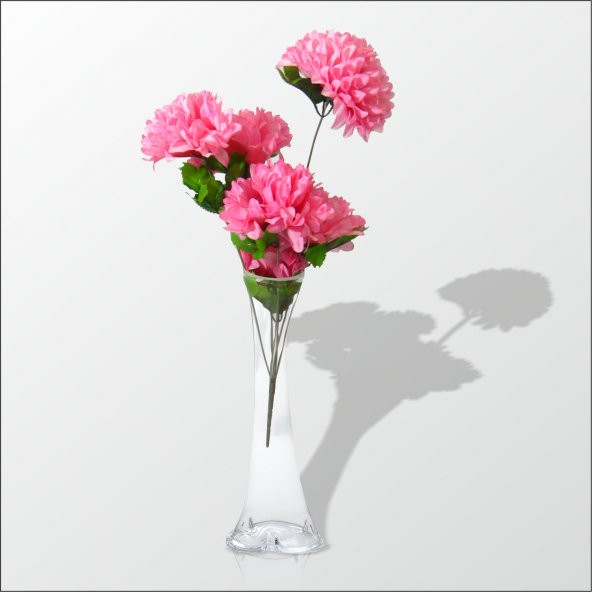 Pembe Çiçekli 40 cm Cam Vazo ürün görseli 1