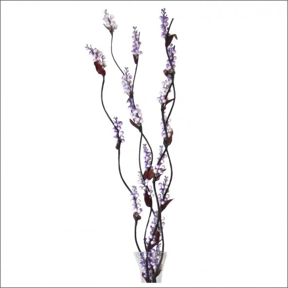 5 Adet Mor Çiçek 80 cm Fil Ayağı Cam Vazo - Resim 3