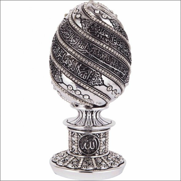 Ayet-el Kürsi Sedef İşleme Swarowsky Taşlı Külçe Biblo Topuz - Resim 2