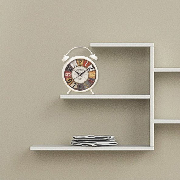 Renkli Rakamlar Çalar Saat Görünümlü Ayaklı Masa ve Duvar Saati - 2