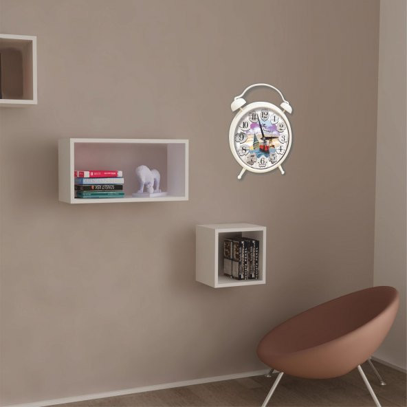 Nostaljik İstanbul Manzaralı Ayaklı Masa ve Duvar Saati - 3