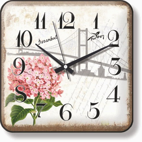 Boğaz Silüetinde Ortanca Ev Mutfak Ofis Duvar Saati ürün görseli 1