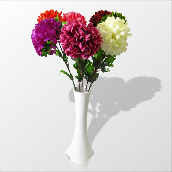 7 Renk Ortanca ve Kırılmaz 40 cm Beyaz Vazo