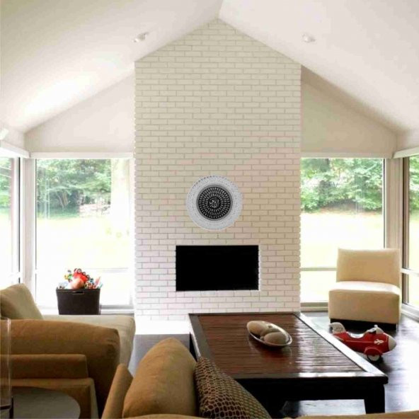 Vitrin Duvar Masa Konsol İçin 35cm Gümüş Esma-ül Hüsna Allah ın 99 Adı Yazılı Dini Ürün Obje Tabak Pano - 2