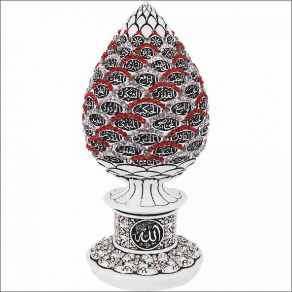 Renkli Taşlı Esma-ül Hüsna Külçe Biblo