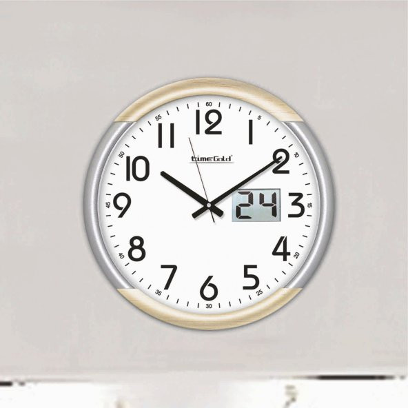 Dijital Takvimli Mekanik Klasik Sessiz Büyük İşyeri Duvar Saati - Resim 3