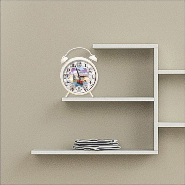 Nostaljik İstanbul Manzaralı Ayaklı Masa ve Duvar Saati - 2