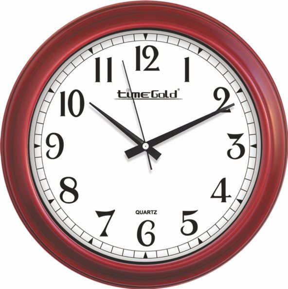 Bordo Ahşap Görünümlü Okunaklı Ev Ofis İşyeri Derslik Duvar Saati