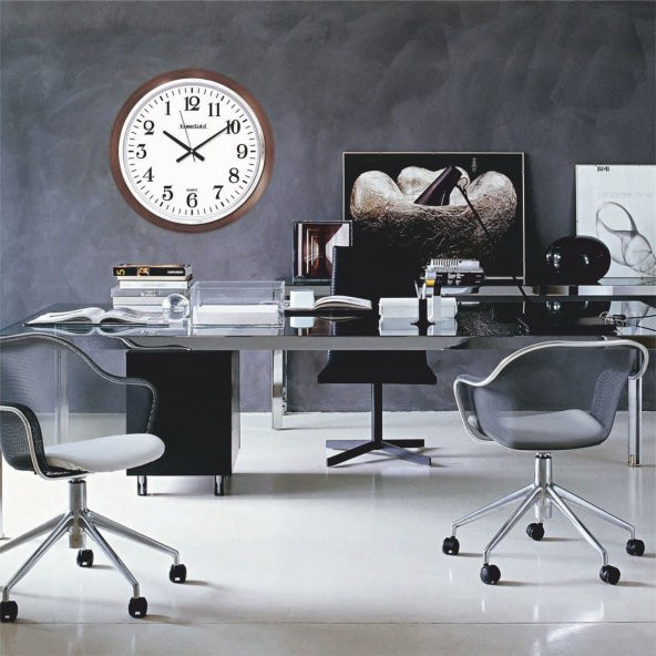 Ters 46 cm Ters Rakamlı Çalışan Aynadan Okunan Berber Duvar Saati - 2