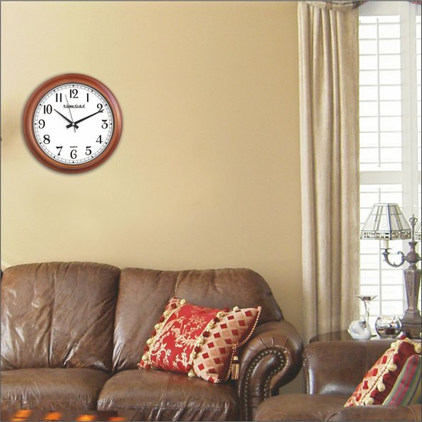 Maun Ahşap Görünümlü Okunaklı Ev İşyeri Ofis Okul Duvar Saati - 2