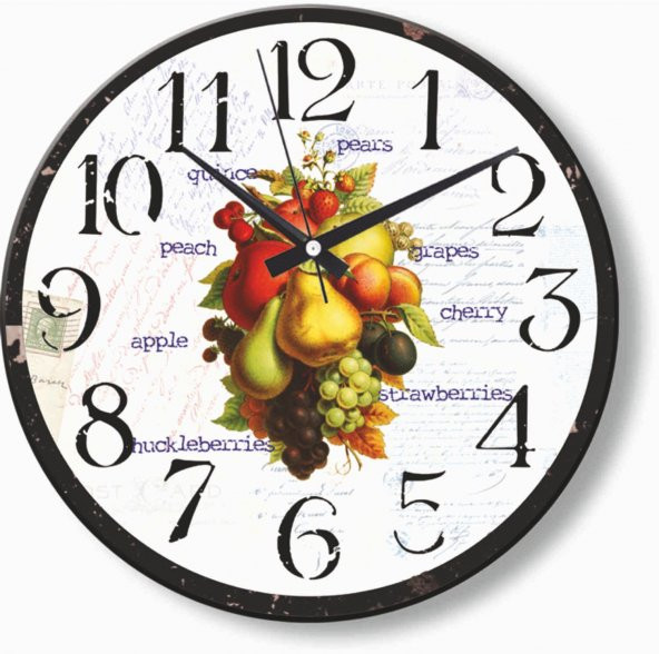 Meyveler Mutfak Okul Anaokulu Ofis Ev Duvar Saati - 2