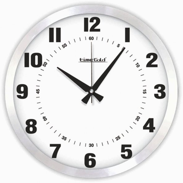 Satine Alüminyum Kalın Rakkam Ev Ofis Resepsiyon İçin Duvar Saati - 2