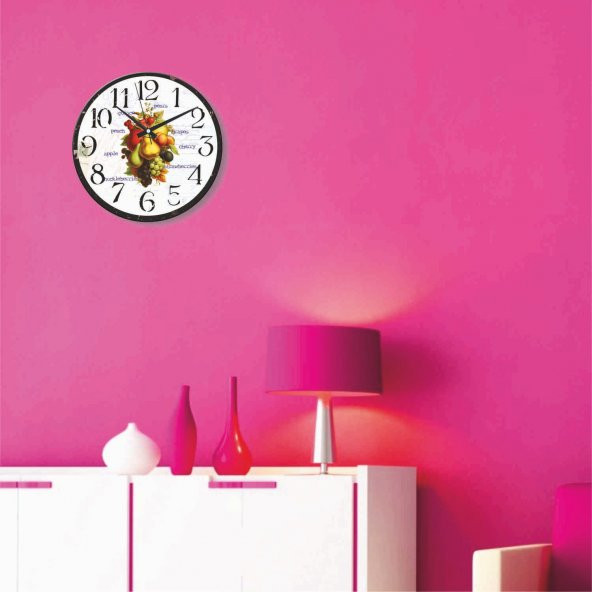 Meyveler Mutfak Okul Anaokulu Ofis Ev Duvar Saati - 3