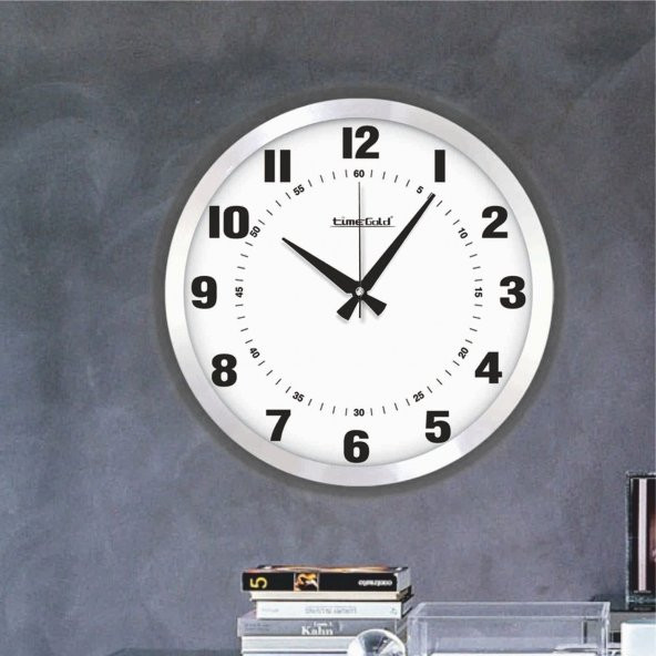 Satine Alüminyum Kalın Rakkam Ev Ofis Resepsiyon İçin Duvar Saati - 3