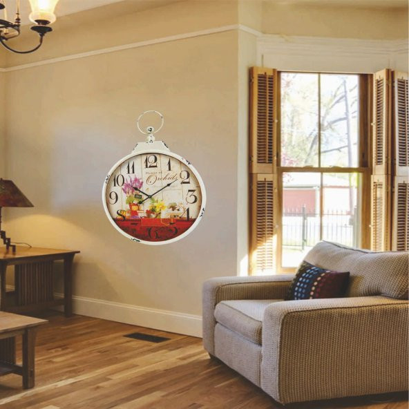 Metal Retro Köstek Öğretmenler Odası Dev BüyükKocaman Duvar Saati - Resim 2