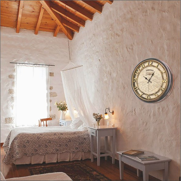 Kabartma Kadran Okunaklı Otel Resepsiyon Karşılama Duvar Saati - Resim 2