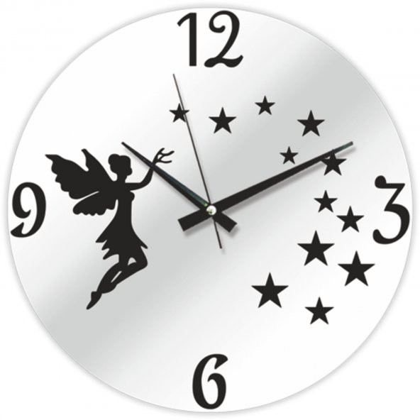 Aynalı Peri Kızı Duvar Saati