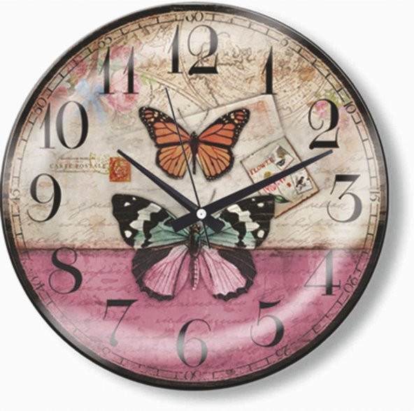 Kelebekler Duvar Saati