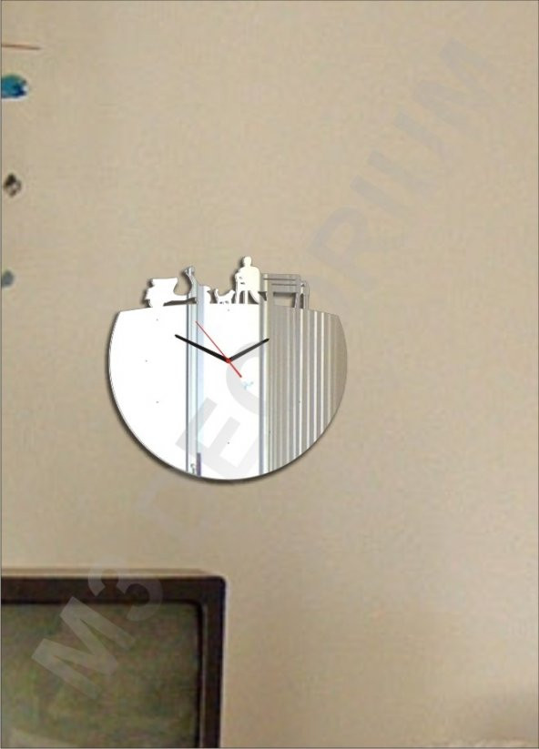 M3 Decorium Nostaljik Hediye Ayna Saat - Resim 2