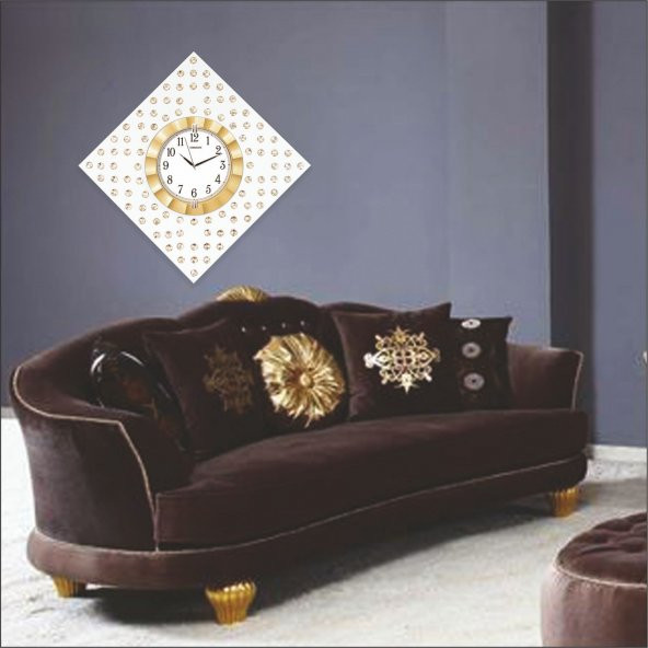 Mdf Üzeri Taş Kaplama Hediyelik Otel İşyeri Ofis Duvar Saati - Resim 2